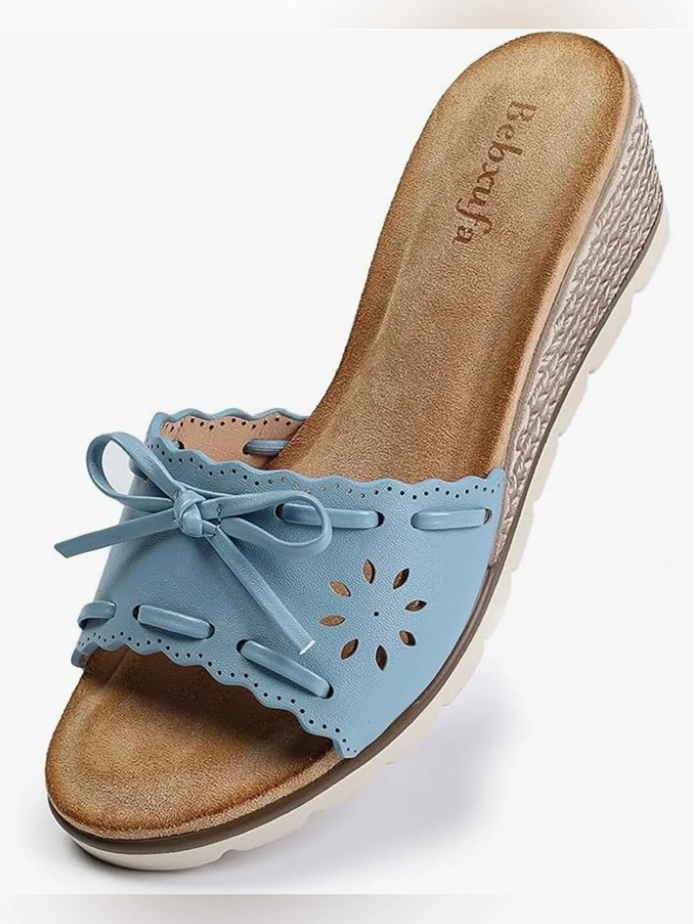 Women’s Sky Blue Espadrille Wedge Slide